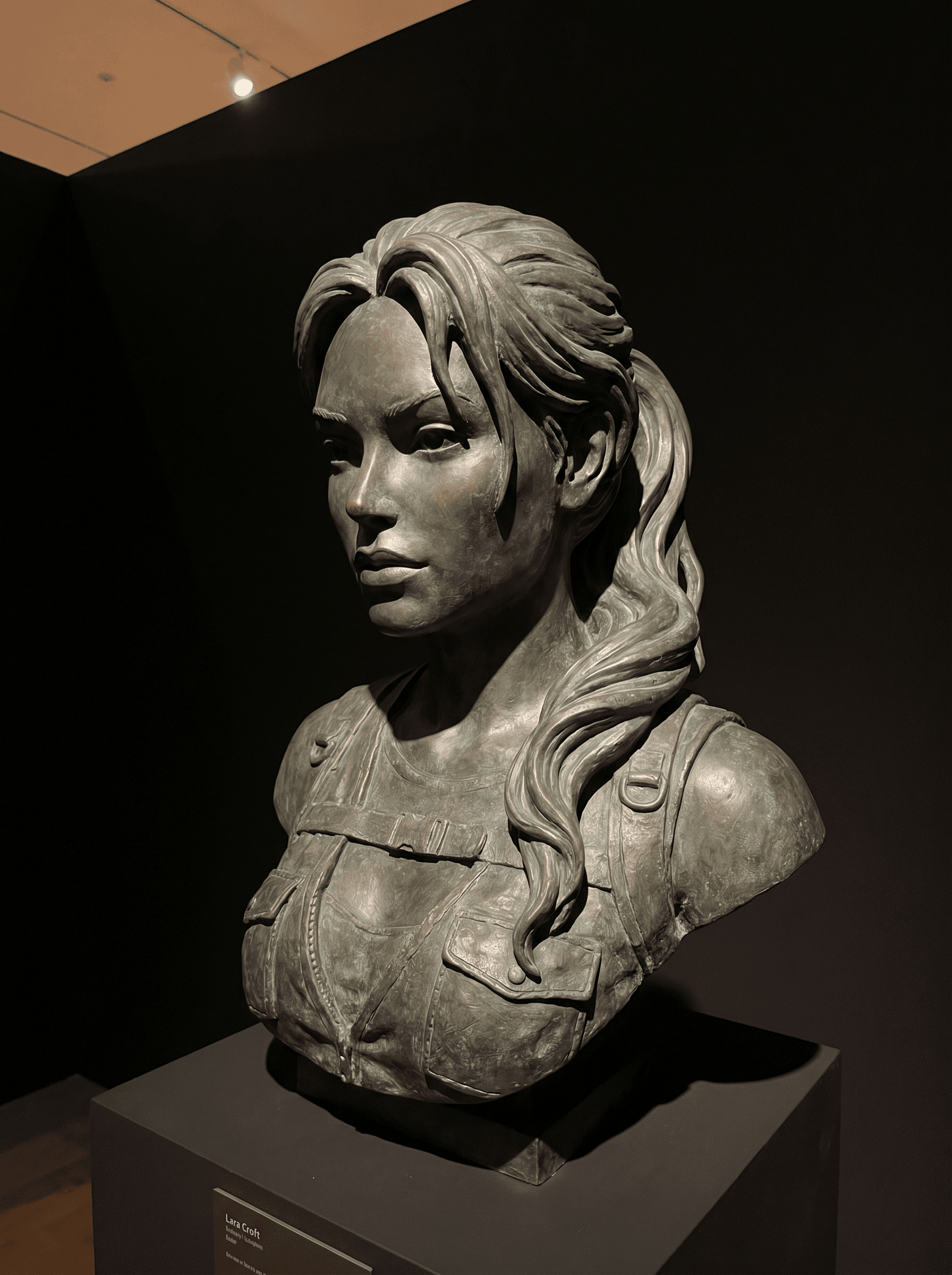 Bronze portrait of Lara Croft